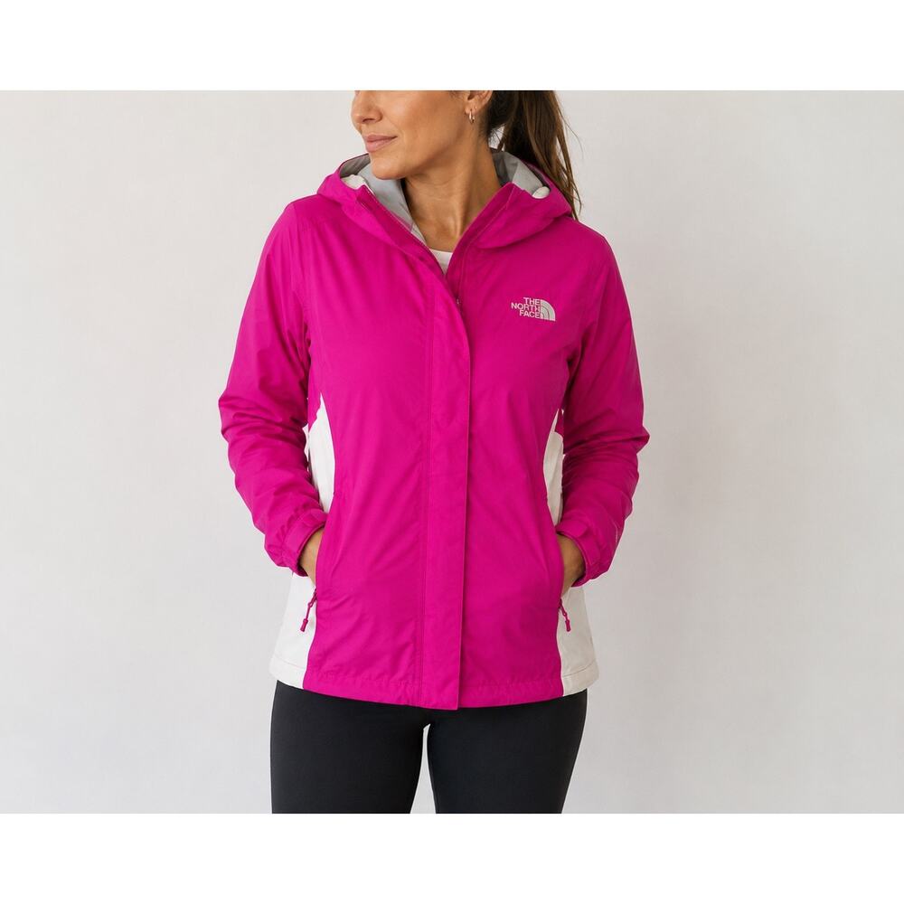 THE NORTH FACE | Fuchsia Raspberry Pink Hooded Lightweight Rain Jacket | Medium